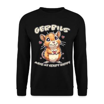 Gerbille disant rat de course drôle gerbille cadeau - Sweat-shirt Unisexe - noir - Devant - Alina (178cm) & Michal (187cm)