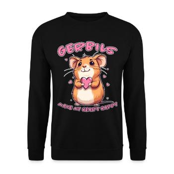 Gerbille disant rat de course drôle gerbille cadeau - Sweat-shirt Unisexe - noir - Devant - Alina (178cm) & Michal (187cm)