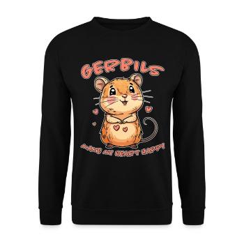 Gerbille disant rat de course drôle gerbille cadeau - Sweat-shirt Unisexe - noir - Devant - Alina (178cm) & Michal (187cm)