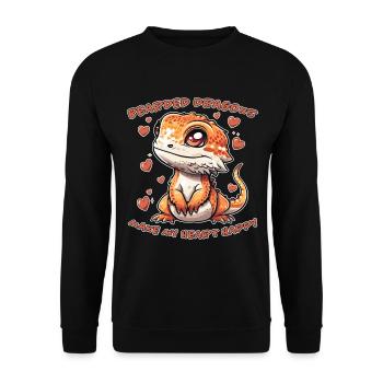 Bearded Dragon Saying Fun Funny Bearded Dragon Gift - Unisex Sweatshirt - black - Front - Alina (178cm) & Michal (187cm)