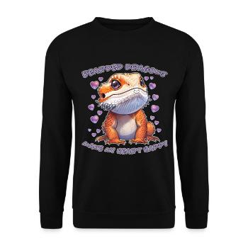 Bearded Dragon Saying Fun Funny Bearded Dragon Gift - Unisex Sweatshirt - black - Front - Alina (178cm) & Michal (187cm)