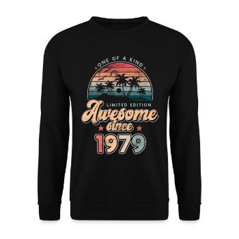 Birthday 1979 Palm Trees - Unisex Sweatshirt - black - Front - Alina (178cm) & Michal (187cm)