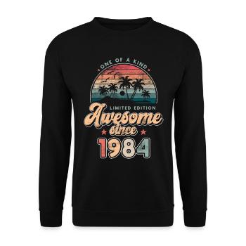 Birthday 1984 Palm Trees - Unisex Sweatshirt - black - Front - Alina (178cm) & Michal (187cm)