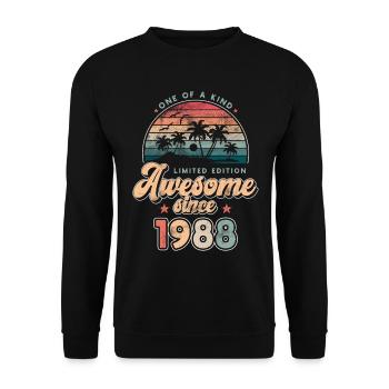 Birthday 1988 Palm Trees - Unisex Sweatshirt - black - Front - Alina (178cm) & Michal (187cm)