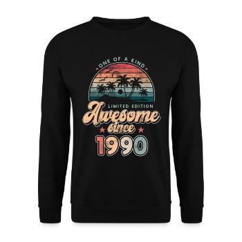 Birthday 1990 Palms - Unisex Sweatshirt - black - Front - Alina (178cm) & Michal (187cm)