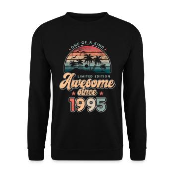Birthday 1995 Palm Trees - Unisex Sweatshirt - black - Front - Alina (178cm) & Michal (187cm)
