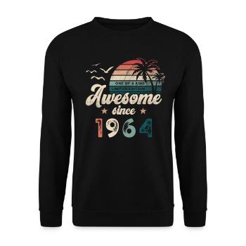 Birthday 1964 Palm Trees - Unisex Sweatshirt - black - Front - Alina (178cm) & Michal (187cm)