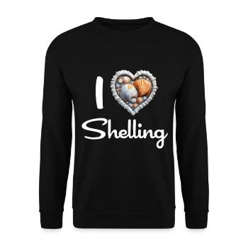 I Love Shelling Shells Shell Collector Gift - Unisex Sweatshirt - black - Front - Alina (178cm) & Michal (187cm)