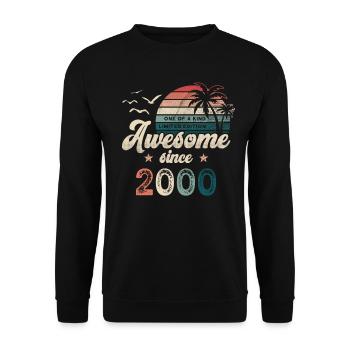 Anniversaire 2000 Palmiers - Sweat-shirt Unisexe - noir - Devant - Alina (178cm) & Michal (187cm)