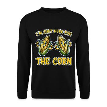 Corn on the cob saying corn funny corn on the cob gift - Unisex Sweatshirt - black - Front - Alina (178cm) & Michal (187cm)