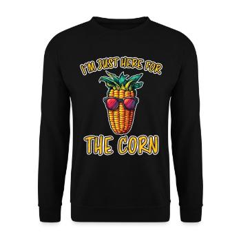 Corn on the cob saying corn funny corn on the cob gift - Unisex Sweatshirt - black - Front - Alina (178cm) & Michal (187cm)