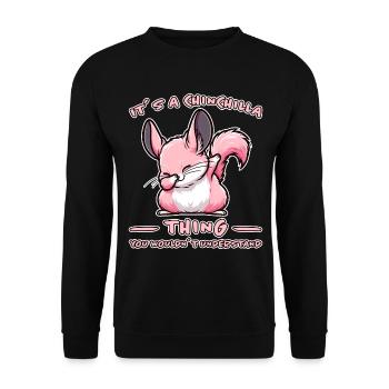Dabbing Chinchilla Dire Blague Chinchilla Cadeau - Sweat-shirt Unisexe - noir - Devant - Alina (178cm) & Michal (187cm)