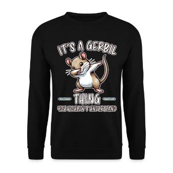 Dabbing Gerbil Dire Racing Rat Gerbil Cadeau - Sweat-shirt Unisexe - noir - Devant - Alina (178cm) & Michal (187cm)