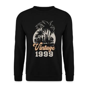Millésime 1999 Anniversaire Palmiers - Sweat-shirt Unisexe - noir - Devant - Alina (178cm) & Michal (187cm)