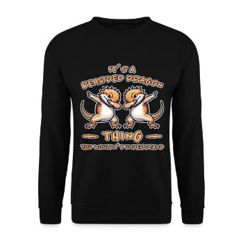 Dabbing Bearded Dragons Saying Joke Bearded Dragons Gift - Unisex Sweatshirt - black - Front - Alina (178cm) & Michal (187cm)