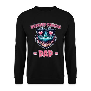 Dragon barbu disant papa drôle dragon barbu cadeau - Sweat-shirt Unisexe - noir - Devant - Alina (178cm) & Michal (187cm)