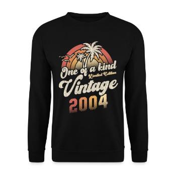 Vintage 2004 Birthday Palm Trees - Unisex Sweatshirt - black - Front - Alina (178cm) & Michal (187cm)