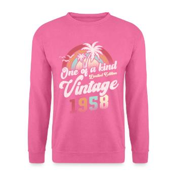 Millésime 1958 Anniversaire Palmiers - Sweat-shirt Unisexe - rose - Devant