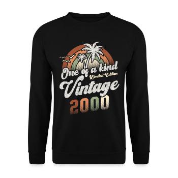 Millésime 2000 Anniversaire Palmiers - Sweat-shirt Unisexe - noir - Devant - Alina (178cm) & Michal (187cm)