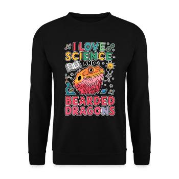 Dragon barbu étudiant en sciences Cadeau de dragon barbu - Sweat-shirt Unisexe - noir - Devant - Alina (178cm) & Michal (187cm)