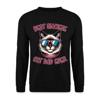 Siamkatze Spruch Siamkatze Papa Siamkatze Geschenk - Unisex Pullover - Schwarz - Vorne - Alina (178cm) & Michal (187cm)