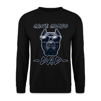 Cane Corso Italiano Papa Dad Cane Corso Gift - Unisex Sweatshirt - black - Front - Alina (178cm) & Michal (187cm)