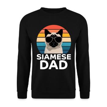 Siamkatze Spruch Siamkatze Papa Siamkatze Geschenk - Unisex Pullover - Schwarz - Vorne - Alina (178cm) & Michal (187cm)