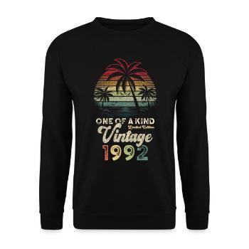 Millésime 1992 Anniversaire Palmiers - Sweat-shirt Unisexe - noir - Devant - Alina (178cm) & Michal (187cm)