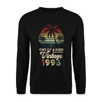 Vintage 1996 Birthday Palm Trees - Unisex Sweatshirt - black - Front - Alina (178cm) & Michal (187cm)