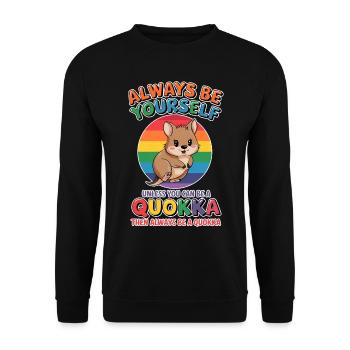 Quokka Disant Australie Drôle Quokka Cadeau - Sweat-shirt Unisexe - noir - Devant - Alina (178cm) & Michal (187cm)