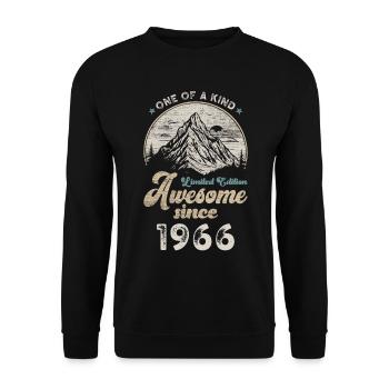 1966 Anniversaire Berge - Sweat-shirt Unisexe - noir - Devant - Alina (178cm) & Michal (187cm)