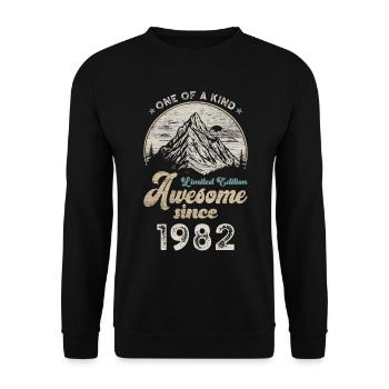 1982 Anniversaire Berge - Sweat-shirt Unisexe - noir - Devant - Alina (178cm) & Michal (187cm)