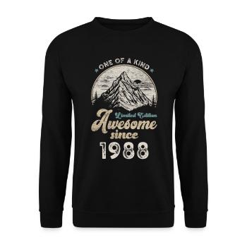 1988 Anniversaire Berge - Sweat-shirt Unisexe - noir - Devant - Alina (178cm) & Michal (187cm)