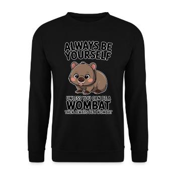 Wombat Disant Australie Drôle Wombats Cadeau - Sweat-shirt Unisexe - noir - Devant - Alina (178cm) & Michal (187cm)