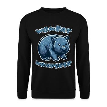 Wombat Spruch Australien Lustiges Wombats Geschenk - Unisex Pullover - Schwarz - Vorne - Alina (178cm) & Michal (187cm)