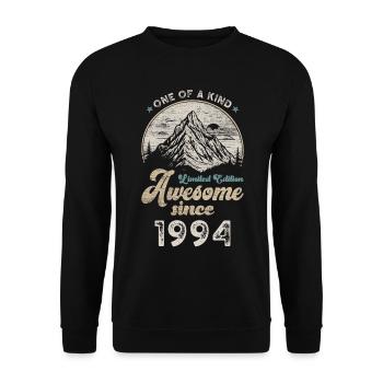 1994 Birthday Berge - Unisex Sweatshirt - black - Front - Alina (178cm) & Michal (187cm)
