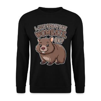 Wombat Disant Australie Drôle Wombats Cadeau - Sweat-shirt Unisexe - noir - Devant - Alina (178cm) & Michal (187cm)