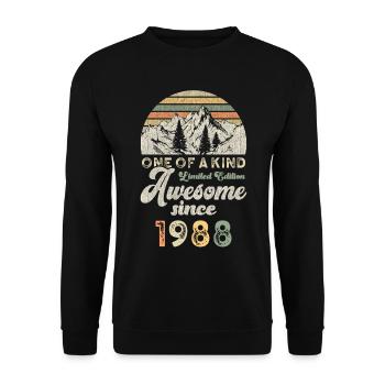 1988 Anniversaire Berge - Sweat-shirt Unisexe - noir - Devant - Alina (178cm) & Michal (187cm)