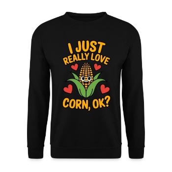 Corn on the cob saying corn funny corn on the cob gift - Unisex Sweatshirt - black - Front - Alina (178cm) & Michal (187cm)