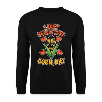 Corn on the cob saying corn funny corn on the cob gift - Unisex Sweatshirt - black - Front - Alina (178cm) & Michal (187cm)