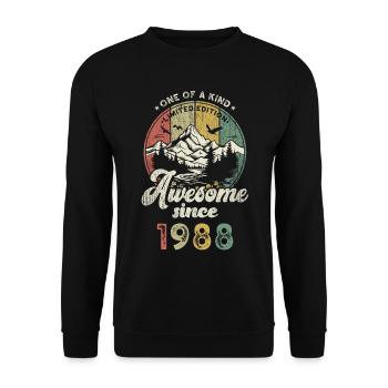 1988 Anniversaire Berge - Sweat-shirt Unisexe - noir - Devant - Alina (178cm) & Michal (187cm)