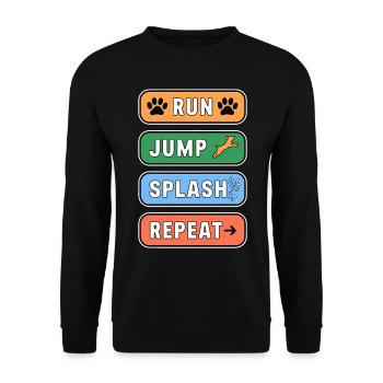 Dock Diving Saying Dog Diving Dock Diving Gift - Unisex Sweatshirt - black - Front - Alina (178cm) & Michal (187cm)