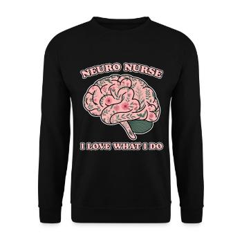 Neuro Nurse Nurse Neurology Gift - Unisex Sweatshirt - black - Front - Alina (178cm) & Michal (187cm)