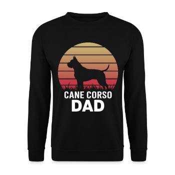 Cane Corso Italiano Papa Dad Cane Corso Gift - Unisex Sweatshirt - black - Front - Alina (178cm) & Michal (187cm)