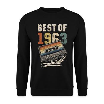 Best Of 1963 Geburtstag Kassette - Unisex Pullover - Schwarz - Vorne - Alina (178cm) & Michal (187cm)