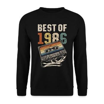 Best Of 1986 Birthday Cassette - Unisex Sweatshirt - black - Front - Alina (178cm) & Michal (187cm)