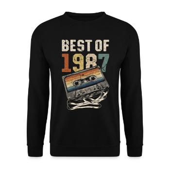 Best Of 1987 Birthday Cassette - Unisex Sweatshirt - black - Front - Alina (178cm) & Michal (187cm)