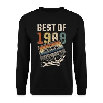 Le meilleur de 1988 Cassette d’anniversaire - Sweat-shirt Unisexe - noir - Devant - Alina (178cm) & Michal (187cm)