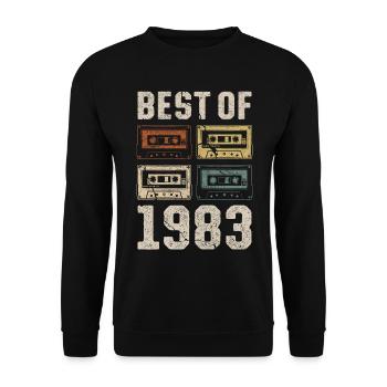 Best Of 1983 Birthday Cassette - Unisex Sweatshirt - black - Front - Alina (178cm) & Michal (187cm)