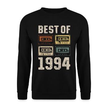 Best Of 1994 Geburtstag Kassette - Unisex Pullover - Schwarz - Vorne - Alina (178cm) & Michal (187cm)